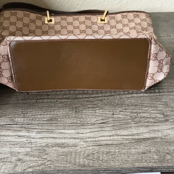 🔥SALE🔥💎GUARANTEED AUTHENTIC GUCCI GG CANVAS & LEATHER TOTE BAG💎EUC💎 - Picture 6 of 13